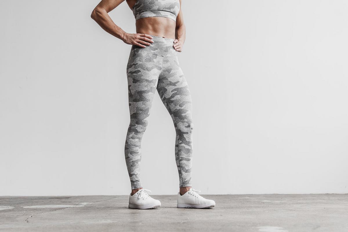 Nobull High-Rise Women's Tights White Camo | Australia (BT7328)